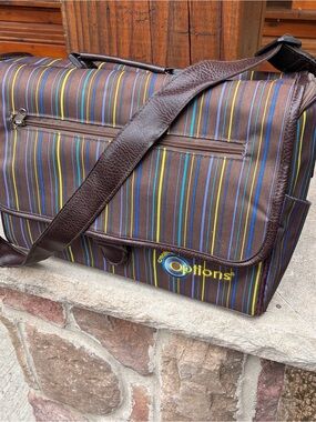 Creative Options Brown Striped Craft Keeper Messenger Style Bag